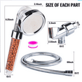 thumbnail image 2 of Detachable High Pressure Shower Head with Hose and Bracket, Ionic Filter Spray Filter Showerheads with 3 Setting, Water Saving and Stone Filter Beads Shower Head for Dry Hair and Skin Spa by imtfzct, 2 of 7