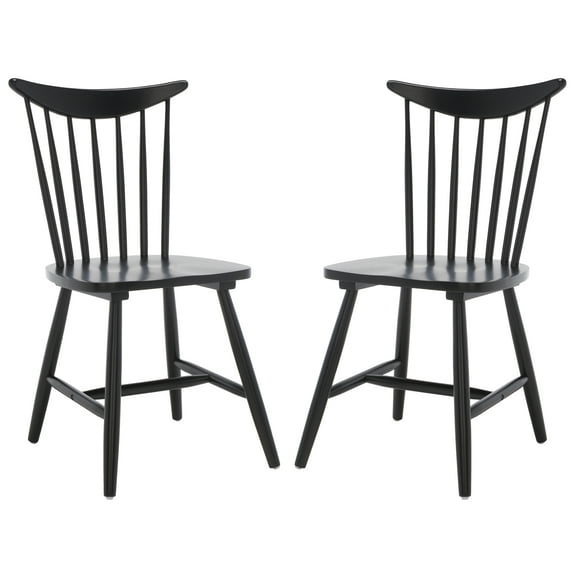SAFAVIEH Jodan Contemporary Dining Chair, Black, Set of 2 (21.1 in. W x 18.5 in. D x 33.7 in. H)