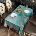 thumbnail image 2 of Blue Gold Marble Pattern Rectangle Tablecloth 60"x120",Waterproof Polyester Rectangle Table Cloth, Wipeable Spillproof Polyester Tablecloth for Dining, Camping, Indoor and Outdoor, 2 of 6