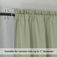 thumbnail image 4 of OVZME Bethany Light Green Curtains Tier 36 Inch Length 2 Panels, Soft Airy Solid Faux Linen Textured Short Curtains for Bedroom, Small Basement Bathroom Window Curtain with Rod Pocket, Each 30"Wx36"L, 4 of 5