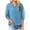 Blue, variant on Ltctricy Women's Tops 2025 Spring Summer V Neck 3/4 Length Sleeve Solid Color Embroidered Shirts Loose Casual Blouses