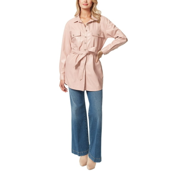 Women's Paula Belt-Tie Shacket Med Pink L