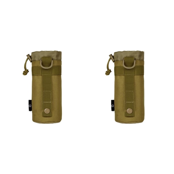 Soidarity Bolsa mejorada para botella de agua, soporte con cordón ajustable para exteriores, accesorio para bolsa, equipo de viaje, riñonera marrón Marrón 2piezas Soidarity CBP394531