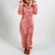 thumbnail image 2 of Mono Sherpa con cremallera para mujer, mono de forro polar, pijama borroso, pelele con capucha de felpa, ropa de dormir, mono, ropa de descanso, talla grande, 2 of 4