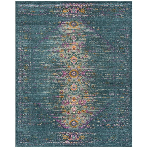 SAFAVIEH Madison Gabriel Traditional Area Rug, Blue/Fuchsia, 5'1" x 7'6"