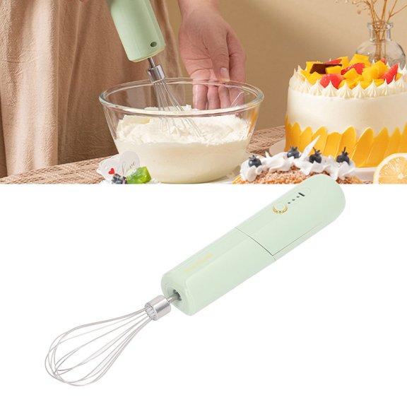Egg Electric Hand Mixer Foldable 3 Gear High Speed Cordless Portable Egg Whisk With 2 Heads