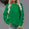 thumbnail image 2 of BiZtdJrK Sweatshirt for Women Casual Long Sleeve Workout Shirts Solid Color Crewneck Cute Pullover Tops Fall Sweatshirts Green XL, 2 of 6