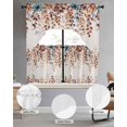 thumbnail image 2 of Orange Eucalyptus Leaves Swag Curtains for Living Room/Bedroom Windows, Botanical Fall Rustic Beige Kitchen Curtains and Valances Set 36 Inch Length, Light Filtering Swags Valance Curtain Panels, 2 of 5