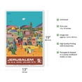 thumbnail image 2 of Jerusalem Israel - via El Al Israel Airlines - Vintage Airline Travel Poster by Peri Rosenfeld c.1970s - Master Art Print (Unframed) 13in x 19in, 2 of 4