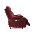 thumbnail image 4 of 180°  Lay Flat Electric Lift Recliner Chair, Mid-Size Power Recliner Sofa with Heat and Massage, Fabric Sofa Chair with Side Pockets and Cup Holders for Elderly Adults, 4 of 7