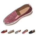 thumbnail image 2 of XIMIN Women's Platform Walking Shoes Fashion Rhinestone Slip On Sneakers Bling Sequin Sneakers Casual Comfort Cute Bowknot Glitter Loafers, 2 of 7