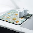 thumbnail image 3 of Washable Rubber Daisy Cute Floral Dish Drying Mats for Kitchen Counter Home Large Coffee Bar Pad Accessories and Decor for Utensils Stemware 16''x18'', 3 of 7
