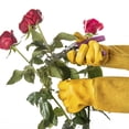 thumbnail image 2 of AIWOGLO Women's Long Leather Gardening Gloves, Floral Cowhide Thorn Proof Garden Gloves with Extended Gauntlet Cuff for Yard Work Rose Pruning, 2 of 8