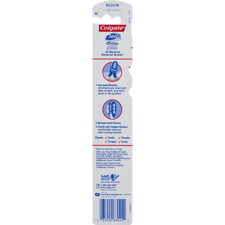 Colgate 360 Total Advanced Full Head Toothbrush, Medium