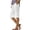 A-White153, variant on Ttongbb Women Short Pants Elastic Waist Knee Length Straight Leg Side Button Decor Cropped Pants With Pockets Travel Wear