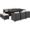 thumbnail image 2 of Sojourn 11 Piece Outdoor Patio Sunbrella Dining Set EEI-1952, 2 of 4