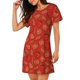 thumbnail image 2 of Fotbe Tomatoes Bata de Dormir para Mujer con Estampado, Camisón de Algodón de Manga Corta, Ropa de Dormir Casual, 2 of 6