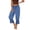 Blue, variant on Bloomer Pants Women Spring Summer Elastic Waist Lace Ruffle Hem Pantaloons Victorian Vintage Cropped Beach Pants