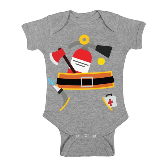 18 Months Boy Clothes - NB 6M 1 Year 2 Year Old 18 Months - Funny Fireman Short Sleeve Bodysuit