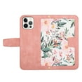 thumbnail image 4 of Allytech iPhone 12 Pro Max Wallet Case, Chic Flower Pattern PU Leather Shoulder Strap Hand Wrist Cards Holder Stand Flip Folio Cover for Girls Women Phone Case for Apple iPhone 12 Pro Max - Pink, 4 of 14