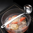 thumbnail image 5 of Espátula de acero inoxidable – Cucharón de cocina | Boca torcida, resistente al óxido, fácil de verter herramienta de cocina | 304 Construcción en acero | 22,1 x 7 cm | Mango grueso, 5 of 5