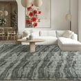 thumbnail image 6 of Wellber Shag Rugs Fluffy Tie-Dyed Area Rug for Bedroom Living Room Carpet Home Decor,6'x9',Grey, 6 of 7