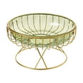 thumbnail image 1 of Green Pedestal Fruit Bowl With Golden Base Decorative Serving Tray For Kitchen Dining Table Party Snack Display Bowl For Fruits Vegetables Bread Salad Dessert Home Decor Centerpiece, 1 of 7