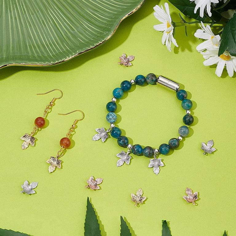 100Pcs craft beads Leaf Diy Leaf Charm For Jewelry Making Leaf