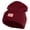 Maroon, variant on Small Patriotic American Flag Iron on Embroidered Patched 12 Inch Long Knitted Beanie - Black OSFM