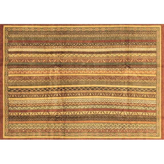 Ahgly Company Indoor Rectangle Abstract Brown Modern Area Rugs, 4' x 6'