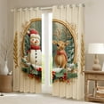 thumbnail image 2 of Castle Fairy Children Snowman Deer Curtains Pack of 2 (42x84 Each),Merry Christmas Curtains Blackout,Happy New Year Bedroom Curtains,Microfiber Bedroom Decor, 2 of 6