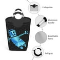 thumbnail image 4 of XMXY Cartoon Blue Astronaut Robot Rectangular Laundry Basket Organizer , Collapsible Folding Tall Clothes Hampers For Laundry With Handles, 4 of 6