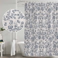 thumbnail image 5 of Xipuska Blue Floral Shower Curtain - Water Repellent Fabric Shower Curtains Washable, Farmhouse Vintage Flower Leaf Botanical Decorative Polyester Cloth Bathroom Curtains Modern Bath Decor 72"x78", 5 of 6