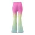 thumbnail image 6 of YueHuiYing Women's Fashionable Casual Loose-Fit Comfortable Ombre Print Flared Pants for Sports Fitness and Yoga Hot Pink S, 6 of 6