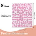 thumbnail image 2 of 608Pack 8Sheets Glitter Letter Stickers Self-Adhesive Alphabet Sticker Pink, 2 of 6