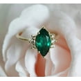 thumbnail image 2 of 2Ct Marquise Cut Lab-Created Green Emerald Women's Wedding Ring 14K Yellow Gold Plated, 2 of 2