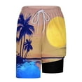 thumbnail image 6 of Shorts for Men Plus Size Hawaii Printed Drawstring Elastic Waisted Loose Comfy Shorts with Pokcet Khaki S, 6 of 6