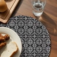 thumbnail image 3 of Black and White Round Placemats for Dinning Tables,Heat-proof Braided Table Mats 13 Inch,Modern Moroccan Geometric Abstract Art Washable Place Mat for Kitchen Restaurant Party Decor Table Setting, 3 of 9