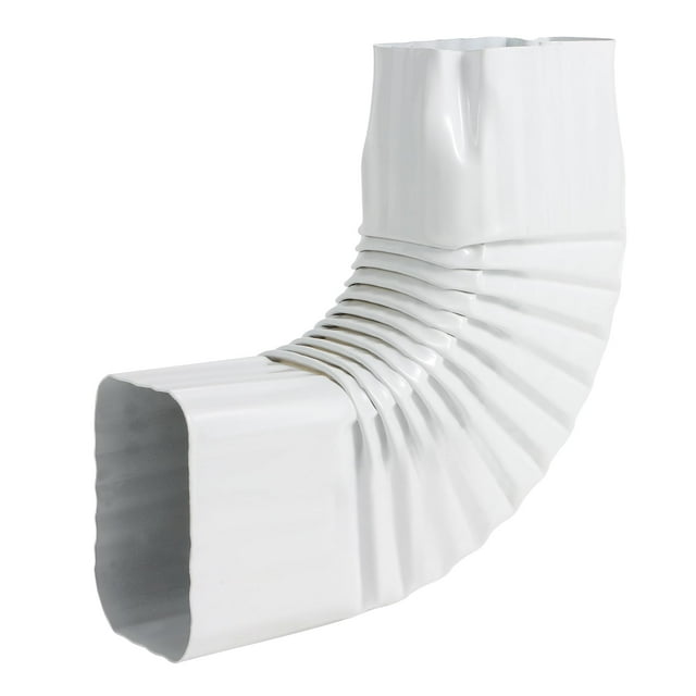 Mzcvriru Codos para canalón de bajada, ángulo de 2 x 3 pulgadas, 90 grados, color blanco de bajo brillo (codos laterales estilo B)
