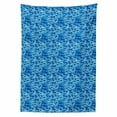 thumbnail image 2 of Camouflage Tablecloth, Abstract Camouflage Costume Concealment from the Enemy Hiding Pattern, Rectangle Satin Table Cover for Dining Room and Kitchen, 60" X 84", Pale Blue Navy Blue, by Ambesonne, 2 of 2