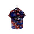 thumbnail image 3 of Camisas De Sport Para Hombre Hombres Verano Día de la Independencia Moda Ocio Playa Playa Botón de impresión digital 3D Camiseta de manga corta (H, XL), 3 of 5