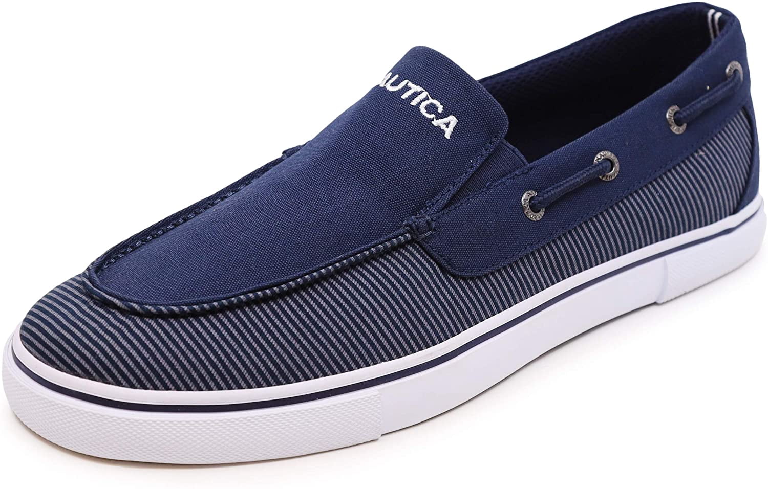 Doubloon Boat Shoe, Navy Stripe, Size 