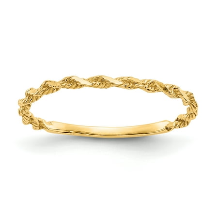 textured 14k rope diamond ring band cut yellow gold walmart