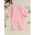 thumbnail image 5 of Newborn Baby Christmas Long Sleeve Rompers 3M 6M 12M 18M Newborn Casual Fuzzy Letter Round Neck Bodysuit Infant Loose Fit Jumpsuits, 5 of 9