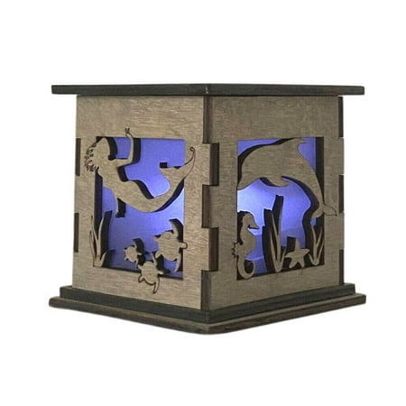 

Under the Sea Light Box | Beach Shelf Decor | Dolphin-Mermaid Bedside Light