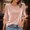 Pink, variant on BRGZLK Womens 3/4 Sleeve Velvet Tops Plus Size Buttons Cuffs Dressy Casual Blouses Solid Color Soft Comfort Business Work Tshirts Fall Winter Fashion Outfits Red L