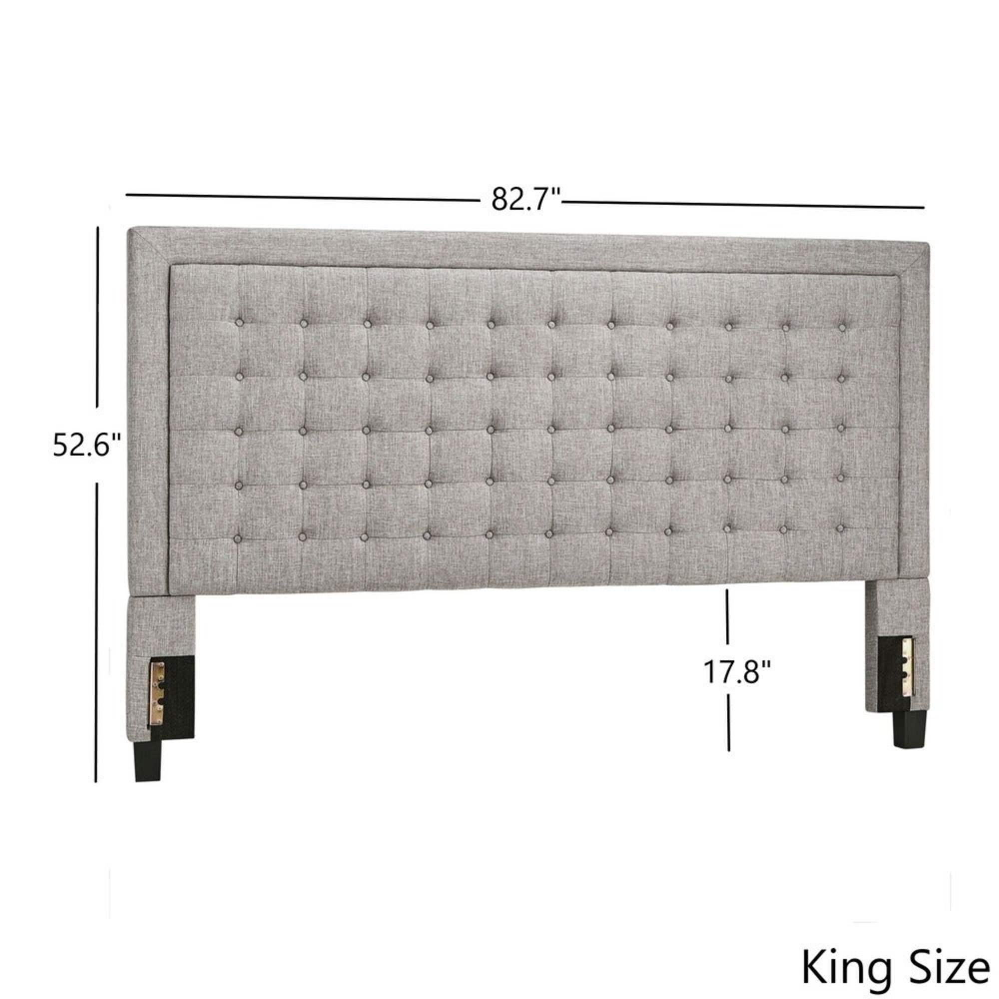 Weston Home Aurelia Square Button-Tufted Upholstered King Headboard, Beige - image 2 of 2