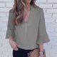thumbnail image 2 of Camisas Para Mujer Camisetas de Gran Tamaño Mangas 3/4 Suéter de Moda Informal Blusas Con Cuello en V Camiseta Sólida Odeerbi ODB134913, 2 of 7