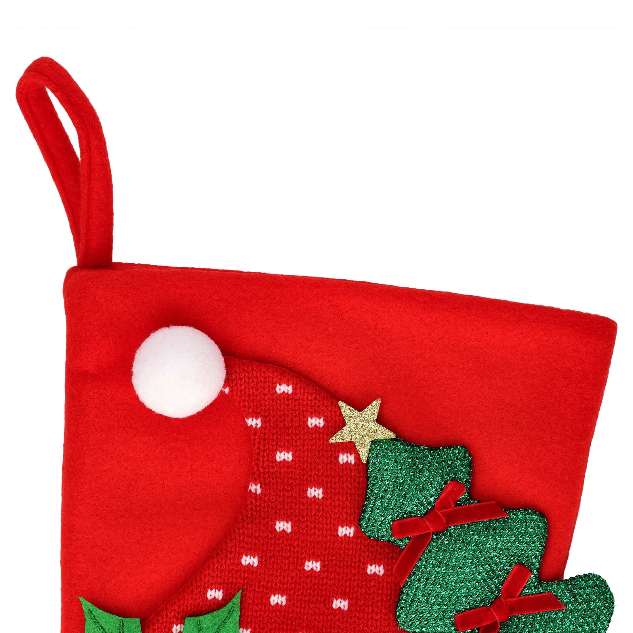 Fleece Santa Claus Christmas Stocking, Multicolor, 18", by Holiday Time