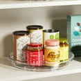 thumbnail image 5 of 2 Pack Lazy Susan Turntable Organizer for Cabinet Refrigerator 9.25'' + 10.6'' Rotating Lazy Susan, Transparent, 5 of 8